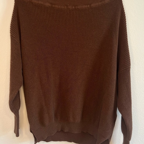 Wishlist Women’s Brown Wide Neck Sweater Size Medium - Picture 3 of 8
